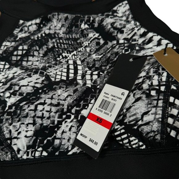NEW DKNY‎ Donna Karan Active Sports Bra Sz XS Geometrical Print Crossback NWT - Picture 2 of 7